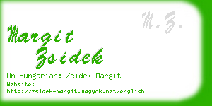 margit zsidek business card
